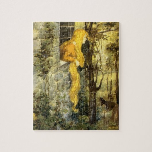 Klassiek sprookje, Rapunzel met lang blond haar Legpuzzel (Verticaal)