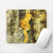 Klassiek sprookje, Rapunzel met lang blond haar Muismat (Met muis)