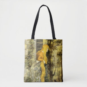 Klassiek sprookje, Rapunzel met lang blond haar Tote Bag