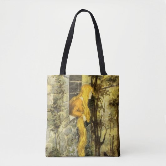 Klassiek sprookje, Rapunzel met lang blond haar Tote Bag (Voorkant)