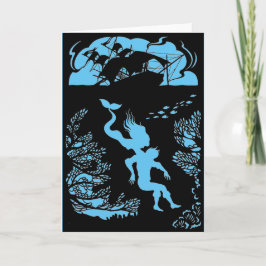 Klassiek sprookje van de zeemeermin.  Lege kaart