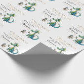 Klassiek sprookje voor kinderen Dragon en Ridder Cadeaupapier (Hoek)