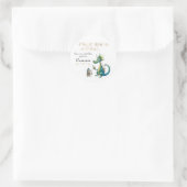 Klassiek sprookje voor kinderen Dragon en Ridder Ronde Sticker (Tas)