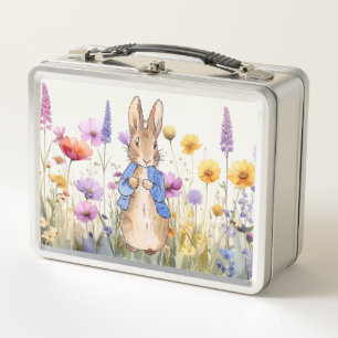 Klassiek sprookjesboek konijn met wilde bloemen