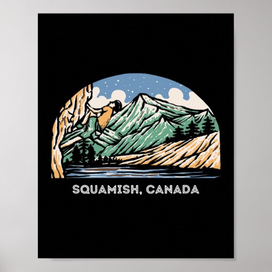 Klassiek Squamish, Canada Klimmen Boulderen  Poster (Voorkant)