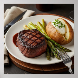 Klassiek Steakhouse Dinner Design Poster