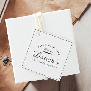 Klassiek Stijl Huis Bakkerij Logo met Zakelijke In Bedankjes Labels