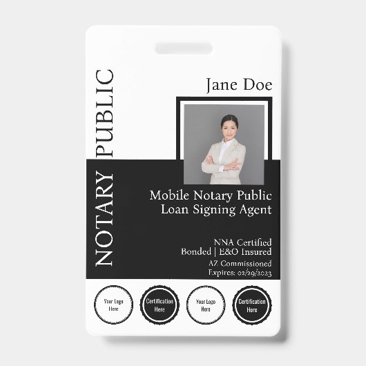 Klassiek Stijl Notaris Openbaar Badge met QR (Voorzijde)