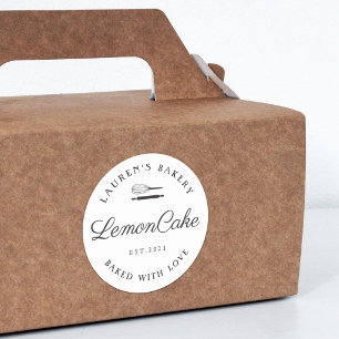 Klassiek Stijl Thuisbakkerij Logo Gebakken met Lie Ronde Sticker