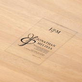Klassiek Stijlvol Ampersand Script Monogram Huweli Acryl Uitnodigingen (Laagn)