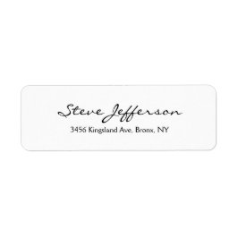 Klassiek Stijlvol Elegant Script Plain Zwart Wit Etiket