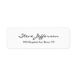 Klassiek Stijlvol Elegant Script Plain Zwart Wit Etiket
