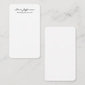 Klassiek Stijlvol Elegant Script Plain Zwart Wit Notitiekaartje (Voorkant / Achterkant)