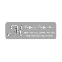 Klassiek stijlvol grijs wit monogram adres