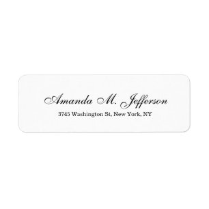 Klassiek stijlvol script Elegant Zwart Wit Etiket