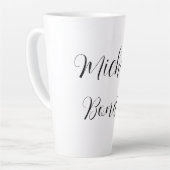 Klassiek stijlvol script Jouw naam Plain toevoegen Latte Mok (Linkerhoek)