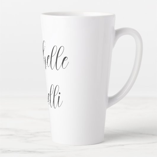 Klassiek stijlvol script Jouw naam Plain toevoegen Latte Mok (Rechts)