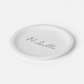 Klassiek Stijlvol Script Voeg Uw Naam Toe Papieren Bordje (Gekanteld)