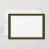 Klassiek Stijlvol Zwart en Goud Afstuderen Bedankkaart (Achterkant)