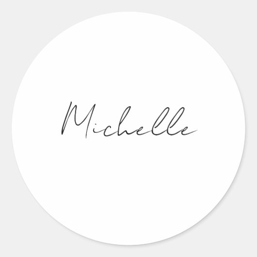 Klassiek Stijlvolle Script Voeg Uw Naam Toe Ronde Sticker (Voorkant)