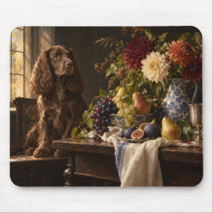 Klassiek Stilleven Hond naast Fruitmand Muismat