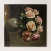 Klassiek Stilleven met Blush Rozenboeket Legpuzzel (Horizontaal)