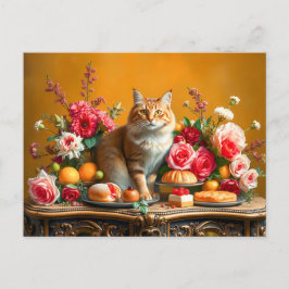 Klassiek stilleven met Cat and Natuur's Bounty Briefkaart