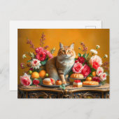 Klassiek stilleven met Cat and Natuur's Bounty Briefkaart (Voorkant / Achterkant)