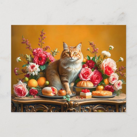 Klassiek stilleven met Cat and Natuur's Bounty Briefkaart (Voorkant)