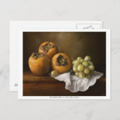 Klassiek stilleven met persimons en druivapostel briefkaart (Voorkant / Achterkant)