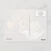 Klassiek stilleven met persimons en druivenkunst briefkaart (Achterkant)