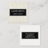 Klassiek stippelpatroon vierkante visitekaartje (Voorkant / Achterkant)