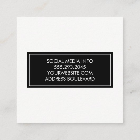 Klassiek stippelpatroon vierkante visitekaartje (Achterkant)