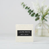 Klassiek stippelpatroon vierkante visitekaartje (Staand voorkant)