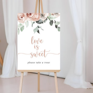 Klassiek Stof Roze Roos Bloemige Liefde Is Zoete B Poster