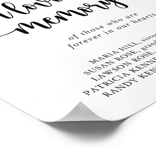 Klassiek Stof Roze Roos Ter Herinnering Bord Poster (Hoek)