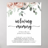 Klassiek Stof Roze Roos Ter Herinnering Bord Poster (Voorkant)