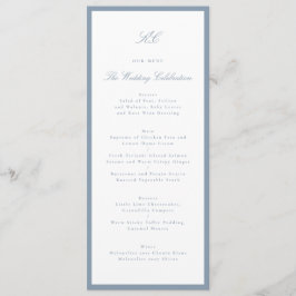 Klassiek Stofblauw Bruiloft Menu