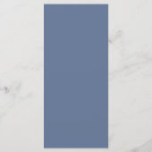 Klassiek Stofblauw Elegant Huwelijk Menu (Achterkant)