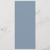 Klassiek Stofblauw Huwelijksmenu Menu (Achterkant)