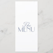 Klassiek Stofblauw Oud Geld Retro Bruiloft Menu (Achterkant)