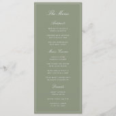 Klassiek stoffig groen scriptie-huwelijk menu (Voorkant)