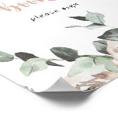 Klassiek stoffig roze roos bloemig gastenboek bord poster (Hoek)