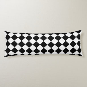 Klassiek Stout Zwart-Wit Chevron Patroon Lichaamskussen