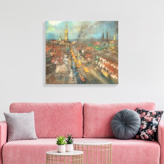 Klassiek straatbeeld in Indianapolis (Indiana) Canvas Afdruk (Insitu (Woonkamer))