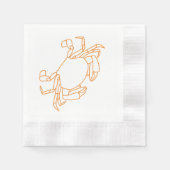 Klassiek strandfeest met krabben oranje servet (Voorkant)