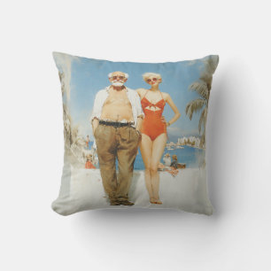 Klassiek strandkoppel zomer contrast kussen