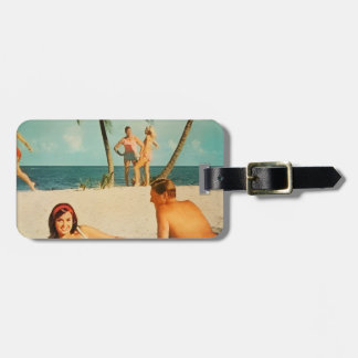 Klassiek strandtafereel bagagelabel