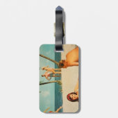 Klassiek strandtafereel bagagelabel (Achterkant verticaal)