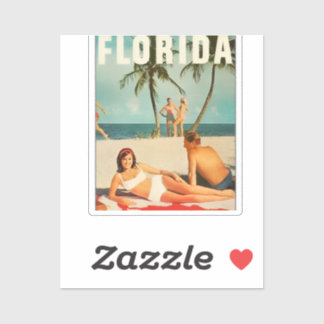 Klassiek strandtafereel sticker